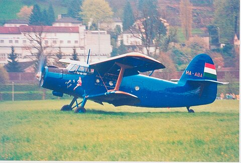 An-2 im tiefen Gras.