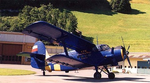 Die An-2 im Pilatuswerk in Buochs.